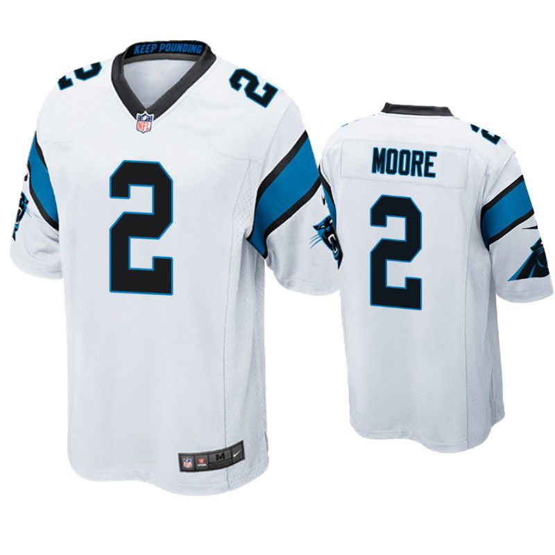 Men Carolina Panthers #2 D.J. Moore Nike White Game NFL Jersey
